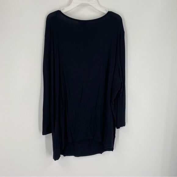 Michael Kors Black Long Sleeve Drape Front Blouse size 2X - Picture 4 of 4